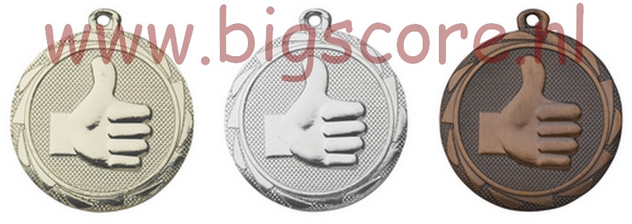 E 3015 Medaille G/Z/B Duim LAATSTE OP=OP!!